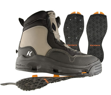 Korkers WhiteHorse w/ (1) Kling-On and (1) Kling-On w Studs